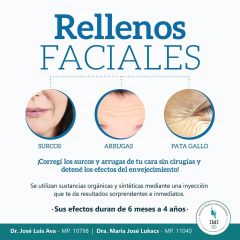 Rellenos Faciales Inyectables Para Labios, pómulos, mentón, nariz, ojeras, surcos y arrugas