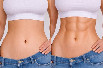 Antes y después de Marcación abdominal